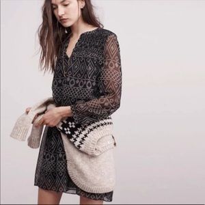 Madewell Caravan Print Smock Tunic Dress Size Lg